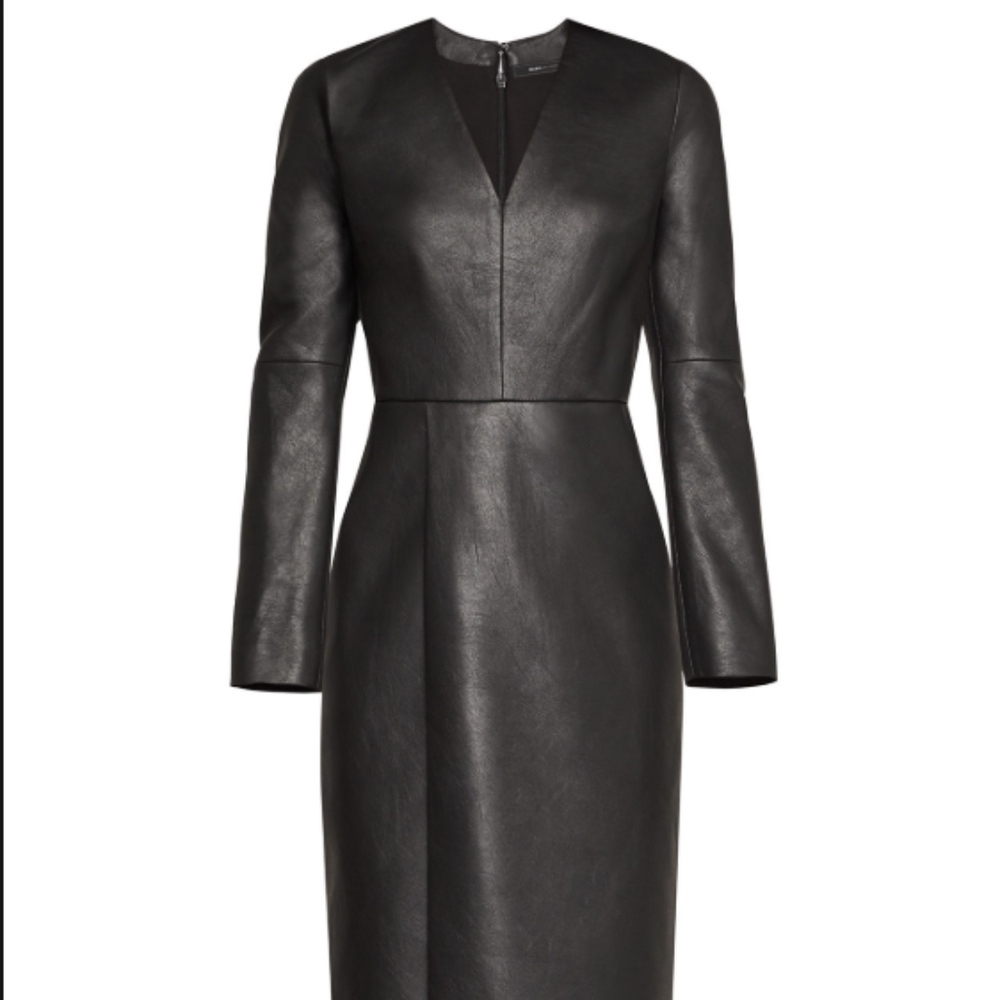 BCBG Faux Leather Shift Dress - Brand New, Size L